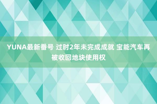 YUNA最新番号 过时2年未完成成就 宝能汽车再被收回地块使用权