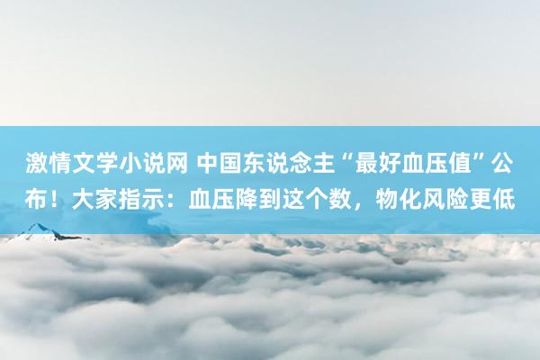 激情文学小说网 中国东说念主“最好血压值”公布！大家指示：血压降到这个数，物化风险更低