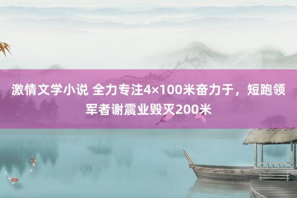 激情文学小说 全力专注4×100米奋力于，短跑领军者谢震业毁灭200米