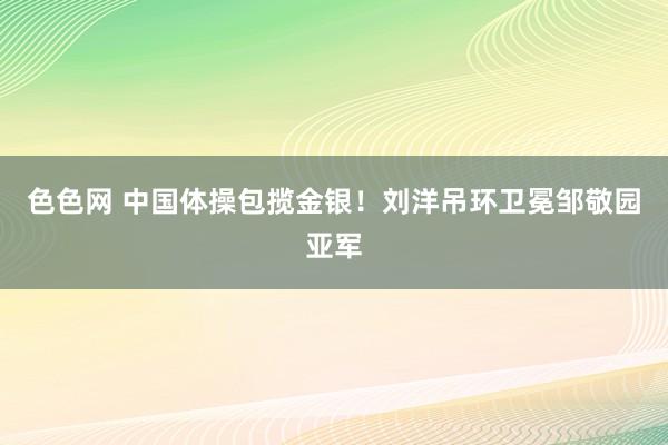 色色网 中国体操包揽金银！刘洋吊环卫冕邹敬园亚军