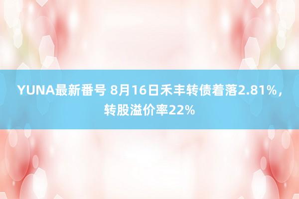 YUNA最新番号 8月16日禾丰转债着落2.81%，转股溢价率22%