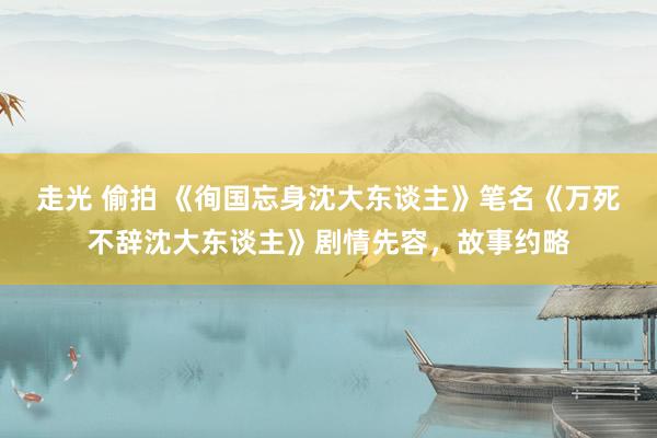 走光 偷拍 《徇国忘身沈大东谈主》笔名《万死不辞沈大东谈主》剧情先容，故事约略