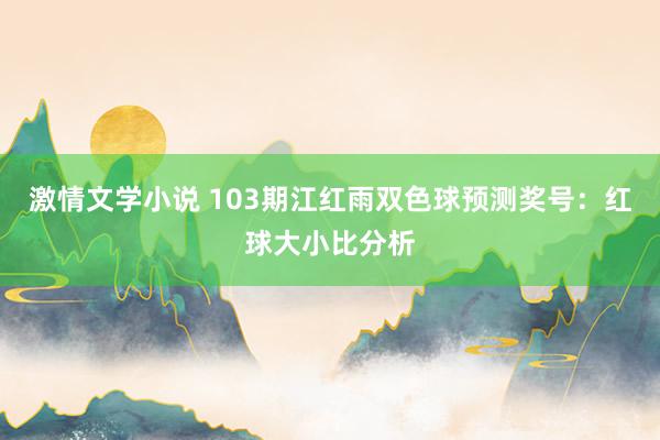 激情文学小说 103期江红雨双色球预测奖号：红球大小比分析