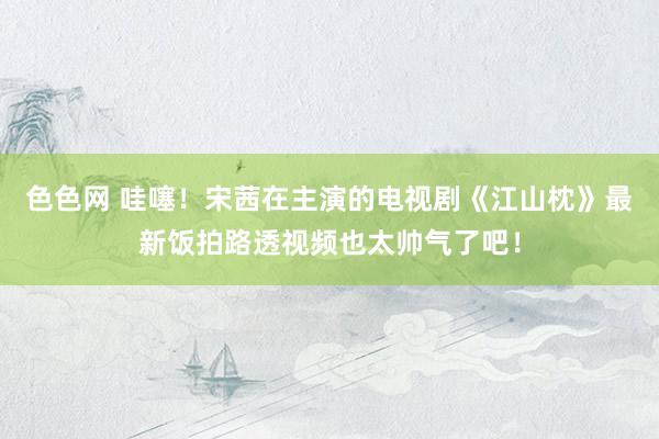 色色网 哇噻！宋茜在主演的电视剧《江山枕》最新饭拍路透视频也太帅气了吧！