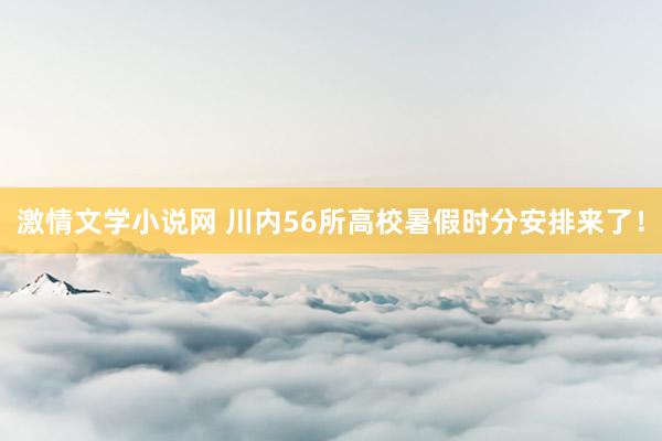 激情文学小说网 川内56所高校暑假时分安排来了！