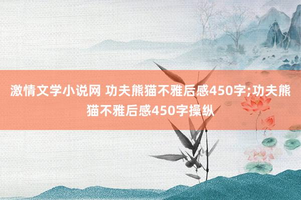 激情文学小说网 功夫熊猫不雅后感450字;功夫熊猫不雅后感450字操纵